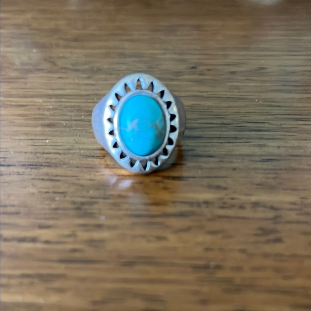 Lucky Brand turquoise silver ring size 7
